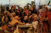 llya Yefimovich Repin The Reply of the Zaporozhian Cossacks to Sultan of Turkey USA oil painting artist